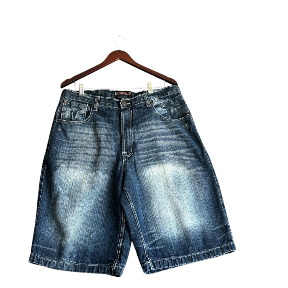 Y2K STYLO DENIM BAGGY HIP HOP SKATER STREETWEAR MENS SHORTS SZ 36